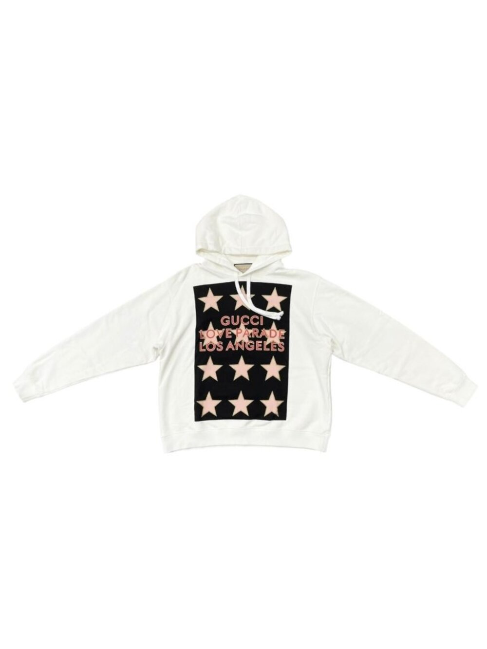 Gucci Hoodie Love Parade Los Angeles Sweatshirt Cotton Logo Star Print White M